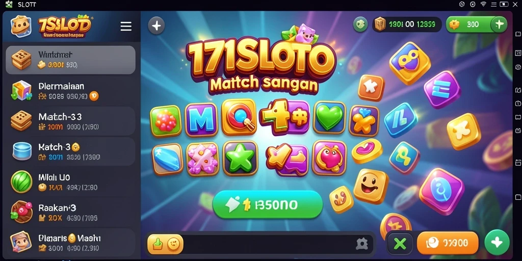 Tampilan gameplay seru di 171SLOT dengan kombinasi Match-3.