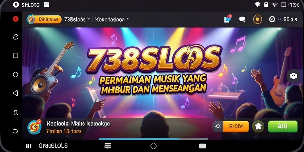 Screenshot dari gameplay seru 738SLOTS dengan berbagai lagu.