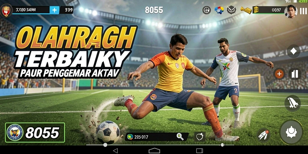 Screenshot gameplay 8055 menunjukkan aksi seru dalam olahraga.