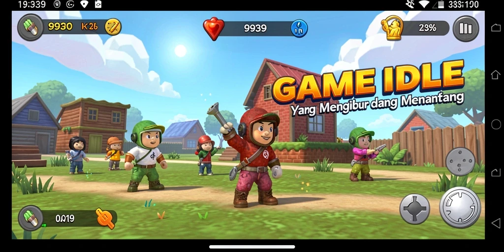 Screenshot gameplay 9939 yang menunjukkan kemajuan dalam game Idle.