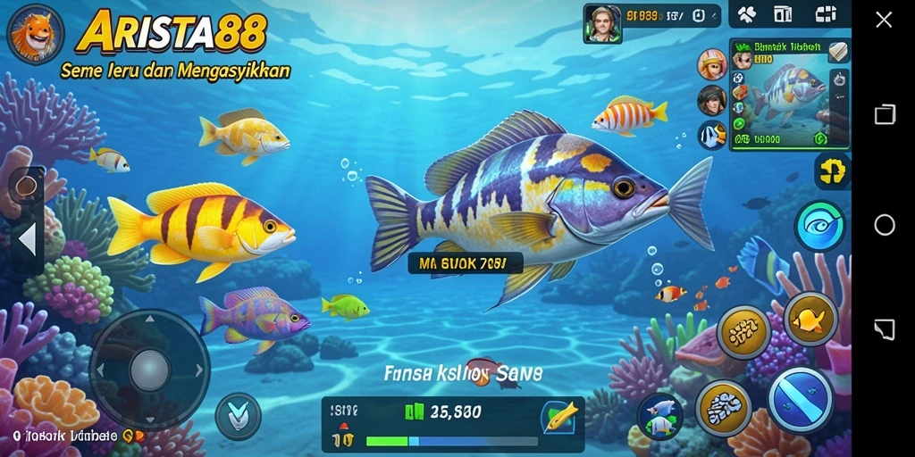 Tampilan screenshot ARISTA88 yang menampilkan gameplay Tembak Ikan yang seru.
