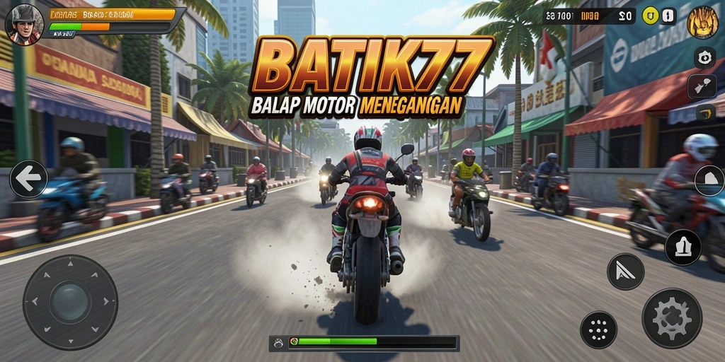 Tampilkan gameplay seru balapan motor di BATIK77