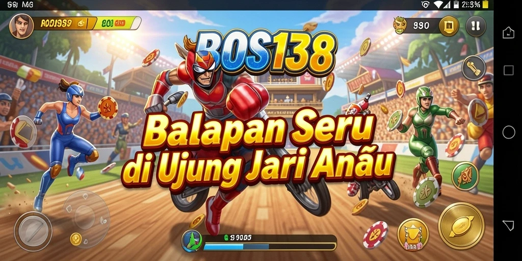 Gameplay mendebarkan dari BOS138 yang menampilkan aksi balapan cepat.