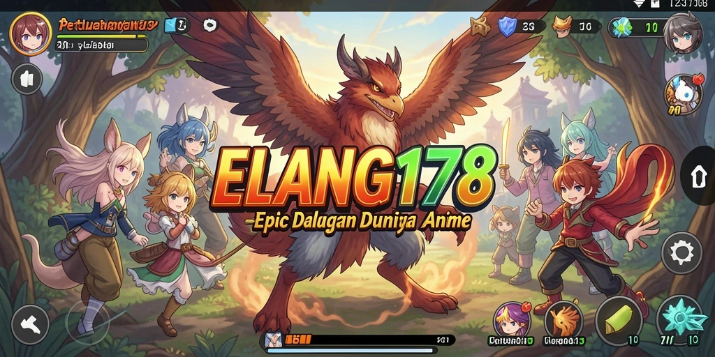 Tampilan gameplay seru dengan karakter Anime penuh warna.