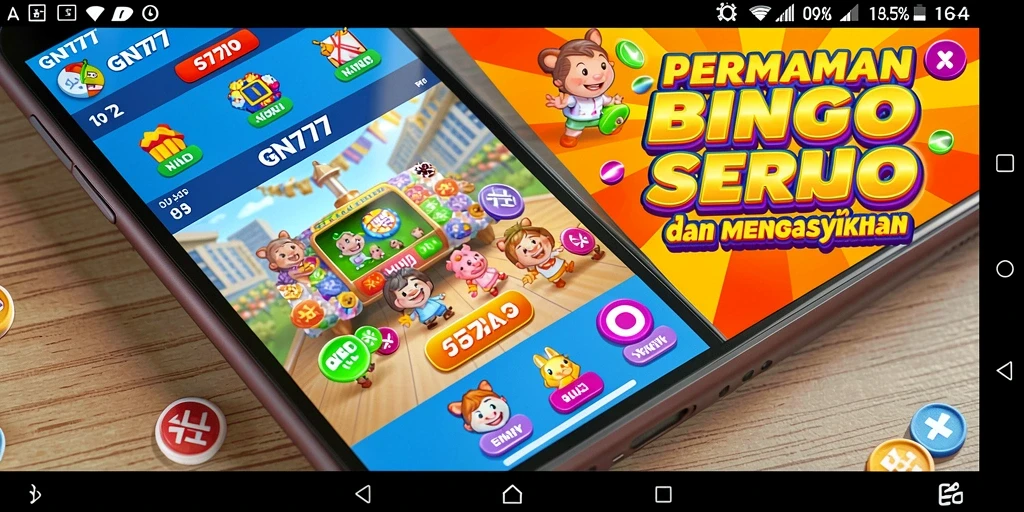 Screenshot Gameplay GN777 dengan permainan Bingo yang seru.