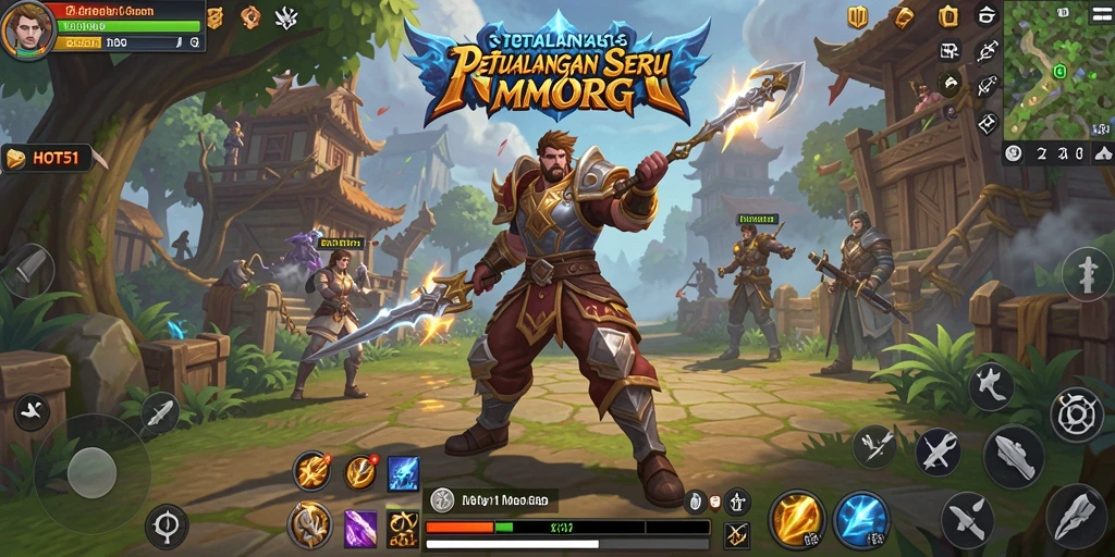 Screenshot gameplay HOT51 menunjukkan pertarungan seru dalam dunia MMORPG.
