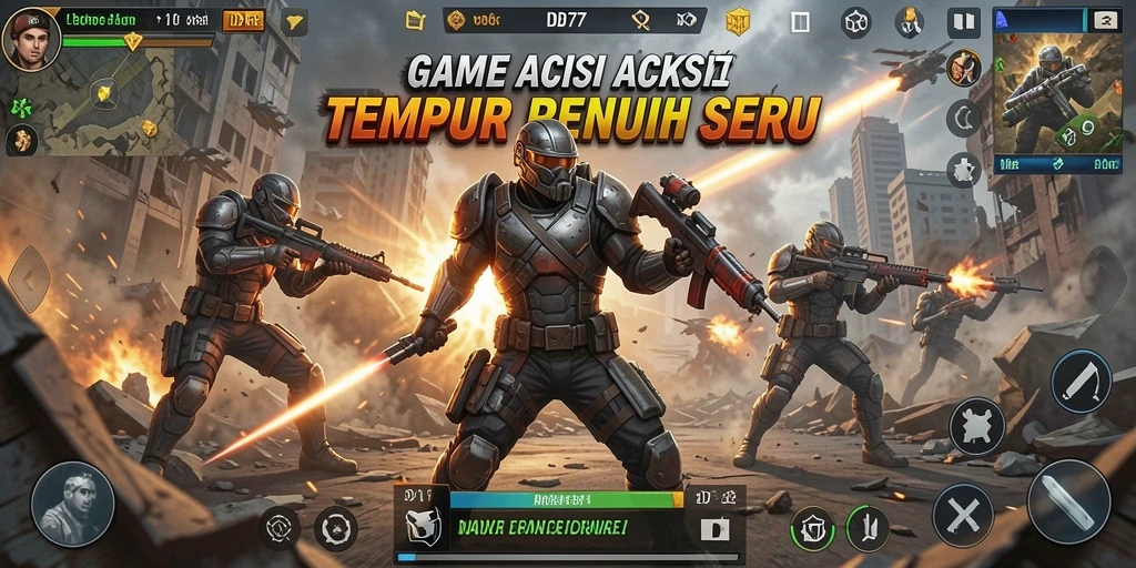 Screenshot utama IDR77 menunjukkan gameplay TPS yang seru dan mendebarkan.
