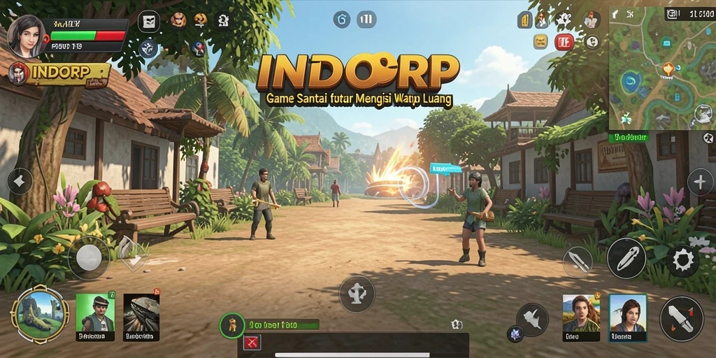 Screenshot utama <strong>INDORP</strong> menunjukkan gameplay yang seru dan interaktif.