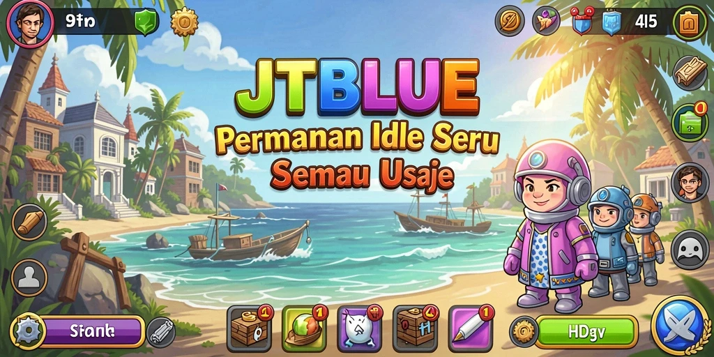 Tampilan gameplay JTBLUE yang menarik dalam genre Idle.