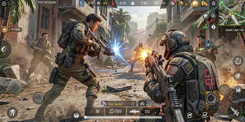 Gameplay PT89 yang mendebarkan dengan aksi tembak-menembak yang intens.