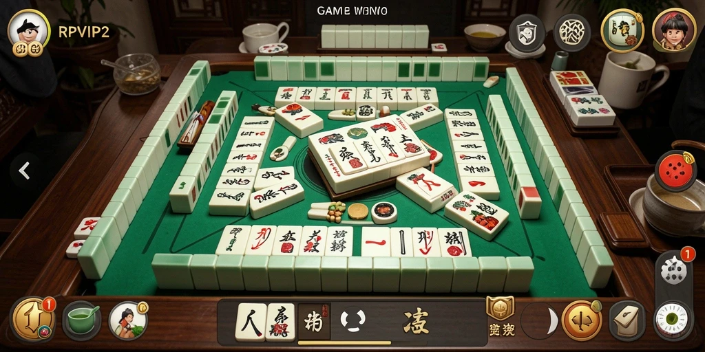 Screenshot gameplay RPVIP2 menampilkan pengalaman seru Mahjong.