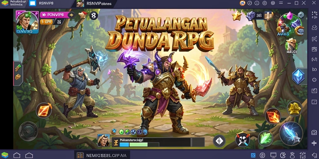 Screenshot gameplay RSNVIP8 menampilkan pertarungan seru dan karakter yang menarik.