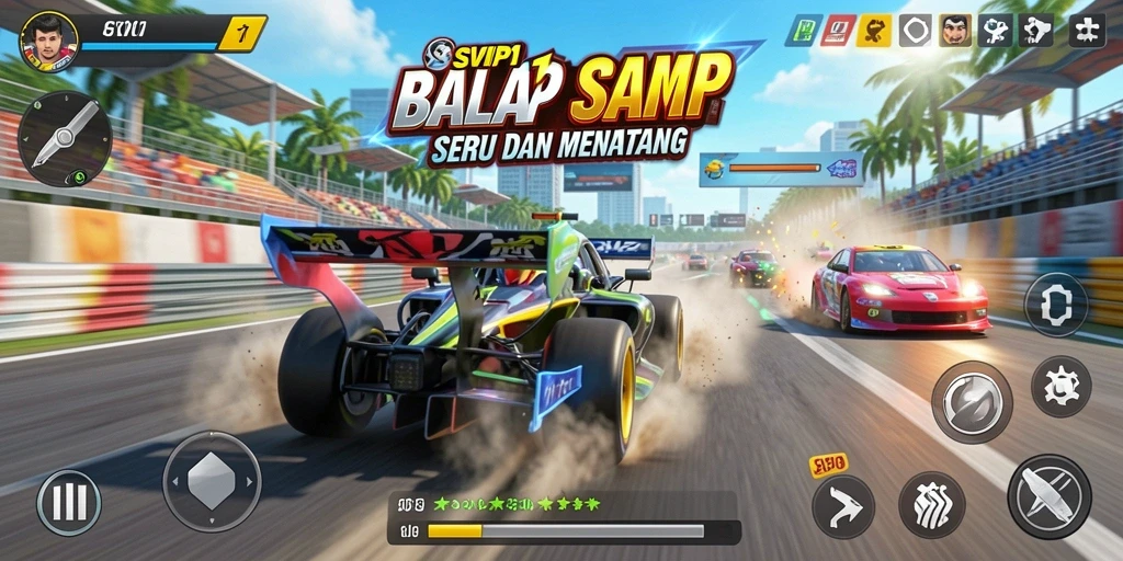 Tampilan gameplay balapan yang memukau di SVIP1.