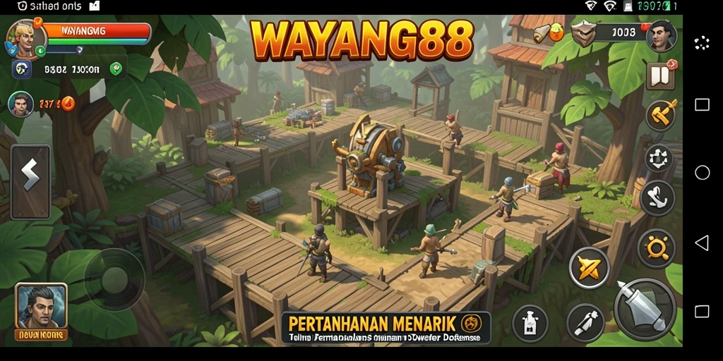 Tampilan gameplay WAYANG88 yang menegangkan dalam Tower Defense.