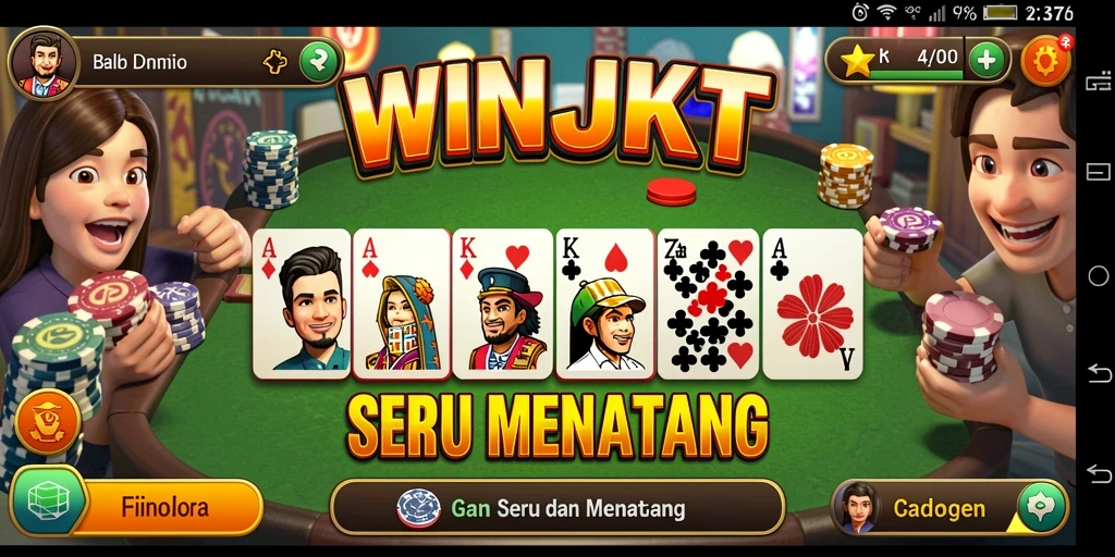 Tampilan gameplay WINJKT yang seru saat bermain Domino.
