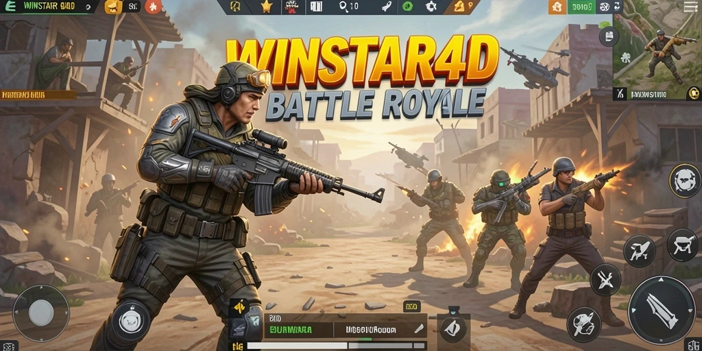 Gameplay mendebarkan dalam pertempuran Battle Royale.